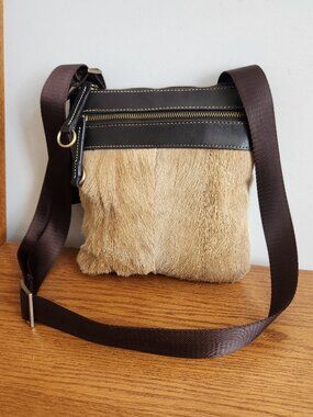 DIANE GAIL LOS ANGELES SPRINGBOK ANTELOPE FUR CROSSBODY BAG